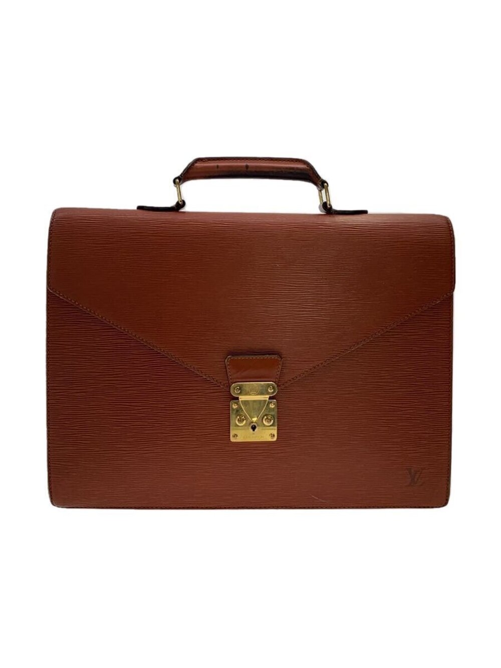LOUIS VUITTON Tote Bag Leather Brown